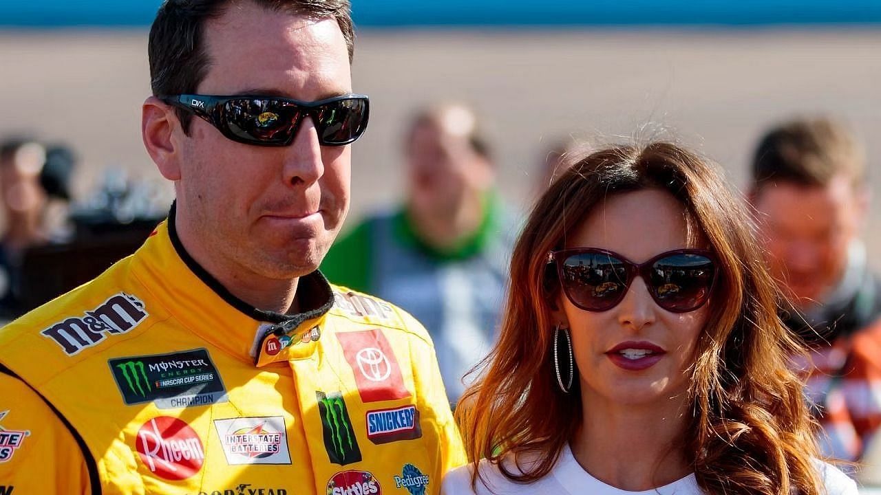 NASCAR driver Kyle Busch (L) with wife Samantha Busch (R) (Source: IMAGN)