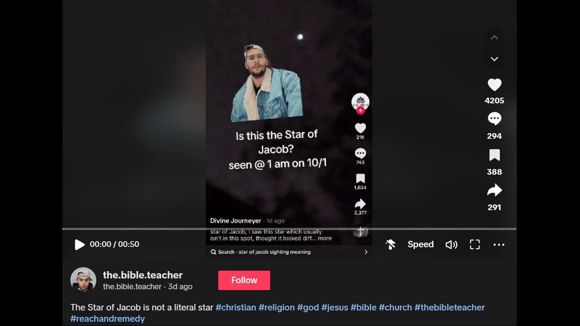 The viral TikTok debunking of the Star of Jacob rumor. (Image via TikTok)