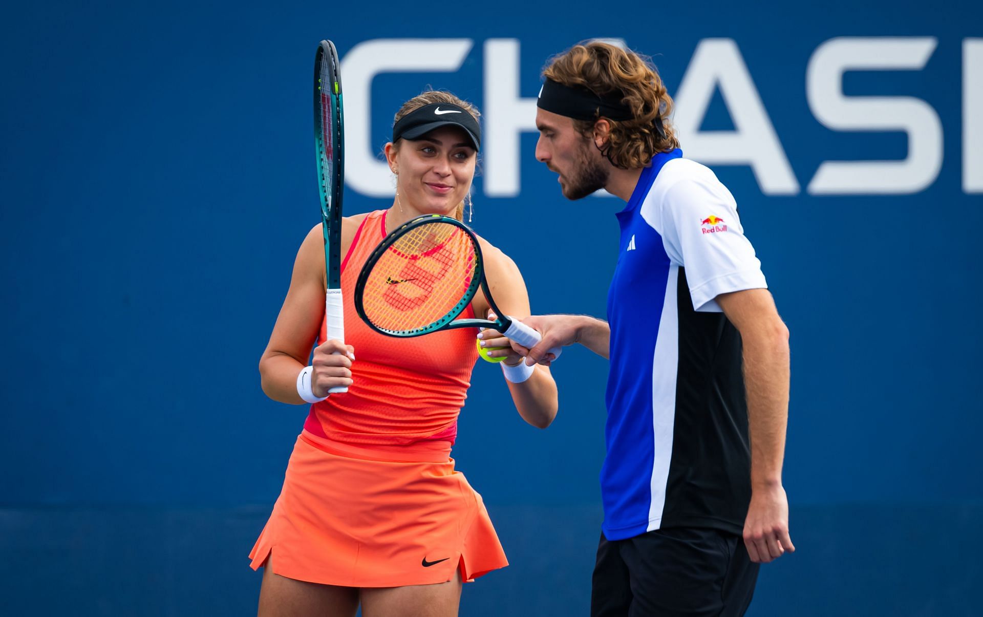 Stefanos Tsitsipas and Paula Badosa at the 2024 US Open (Image: Getty)