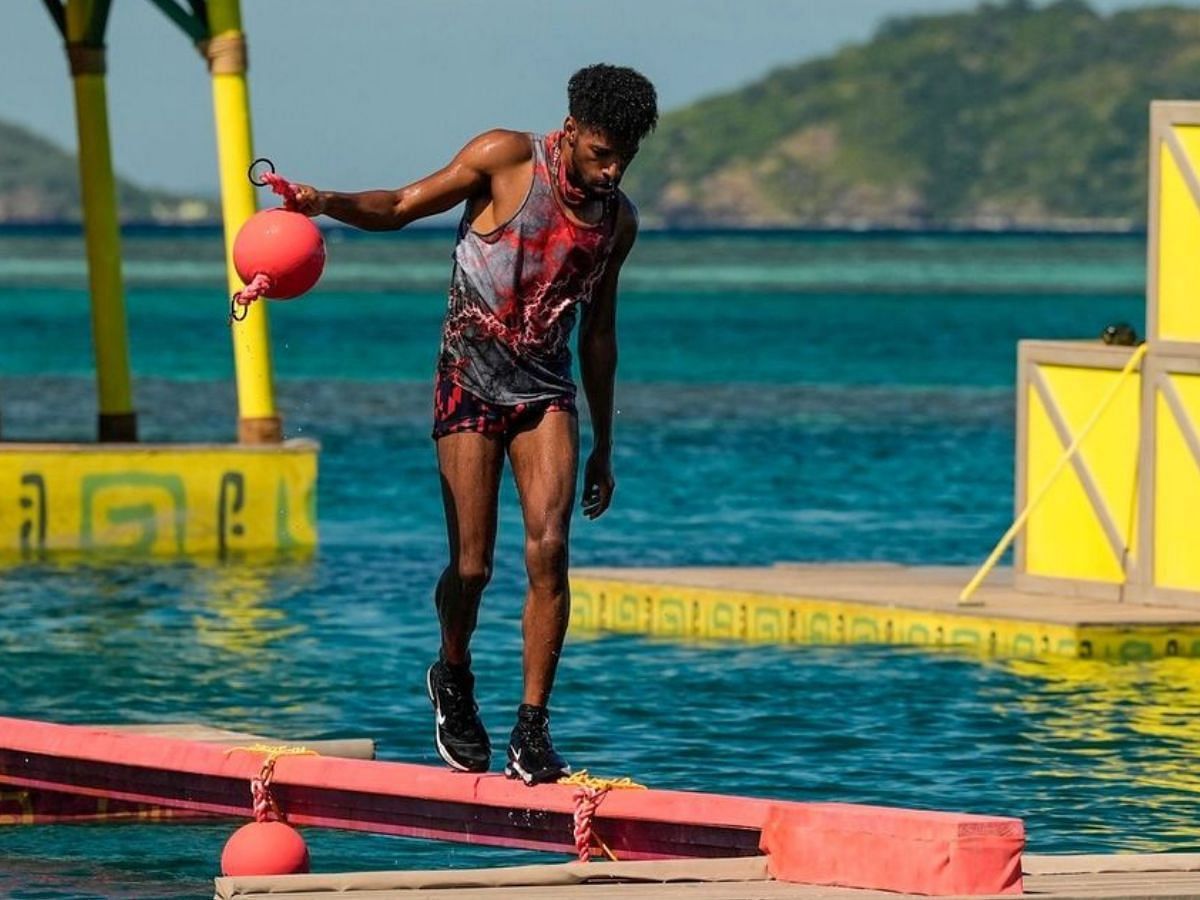 Rome doing a challenge on Survivor season 47 (Image via Instagram/@survivorcbs)