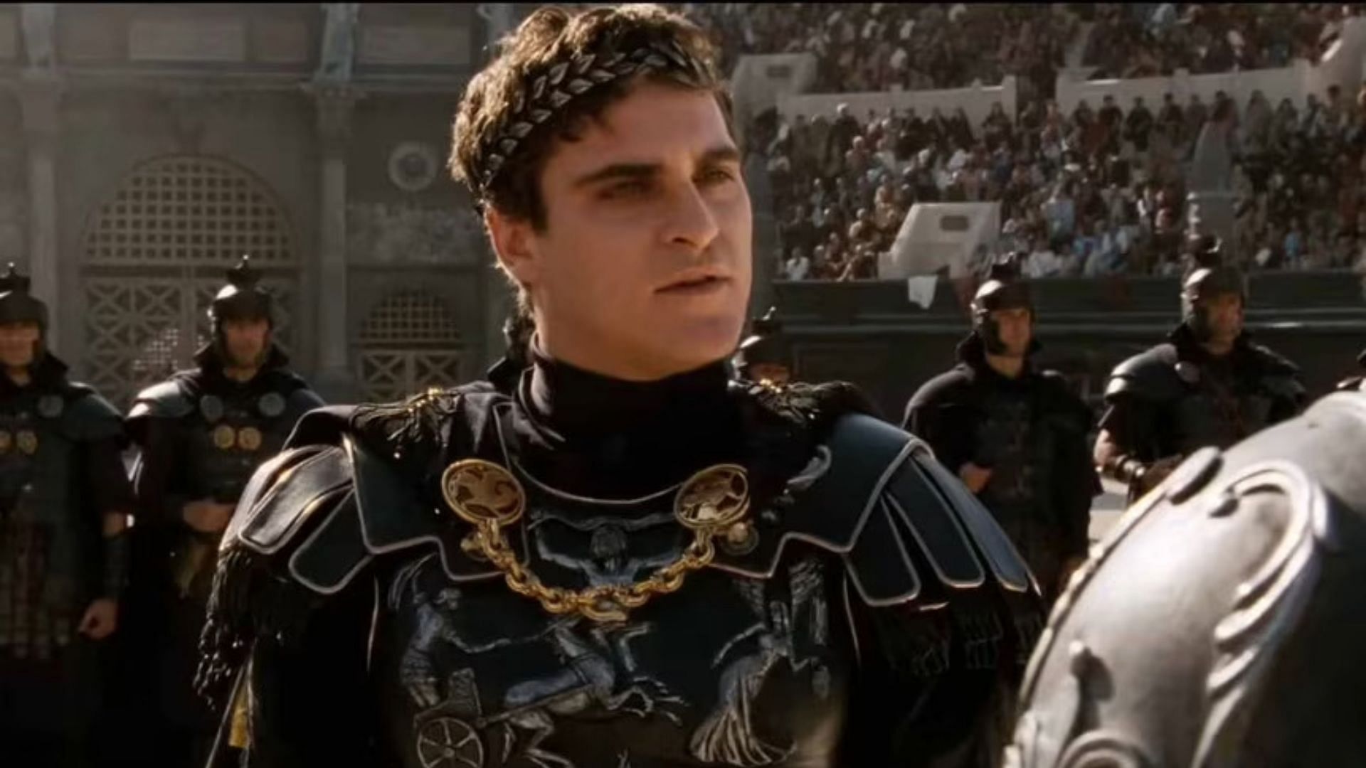 Joaquin Phoenix as Commodus from Gladiator trailer (Image via YouTube/@ParamountMovies)