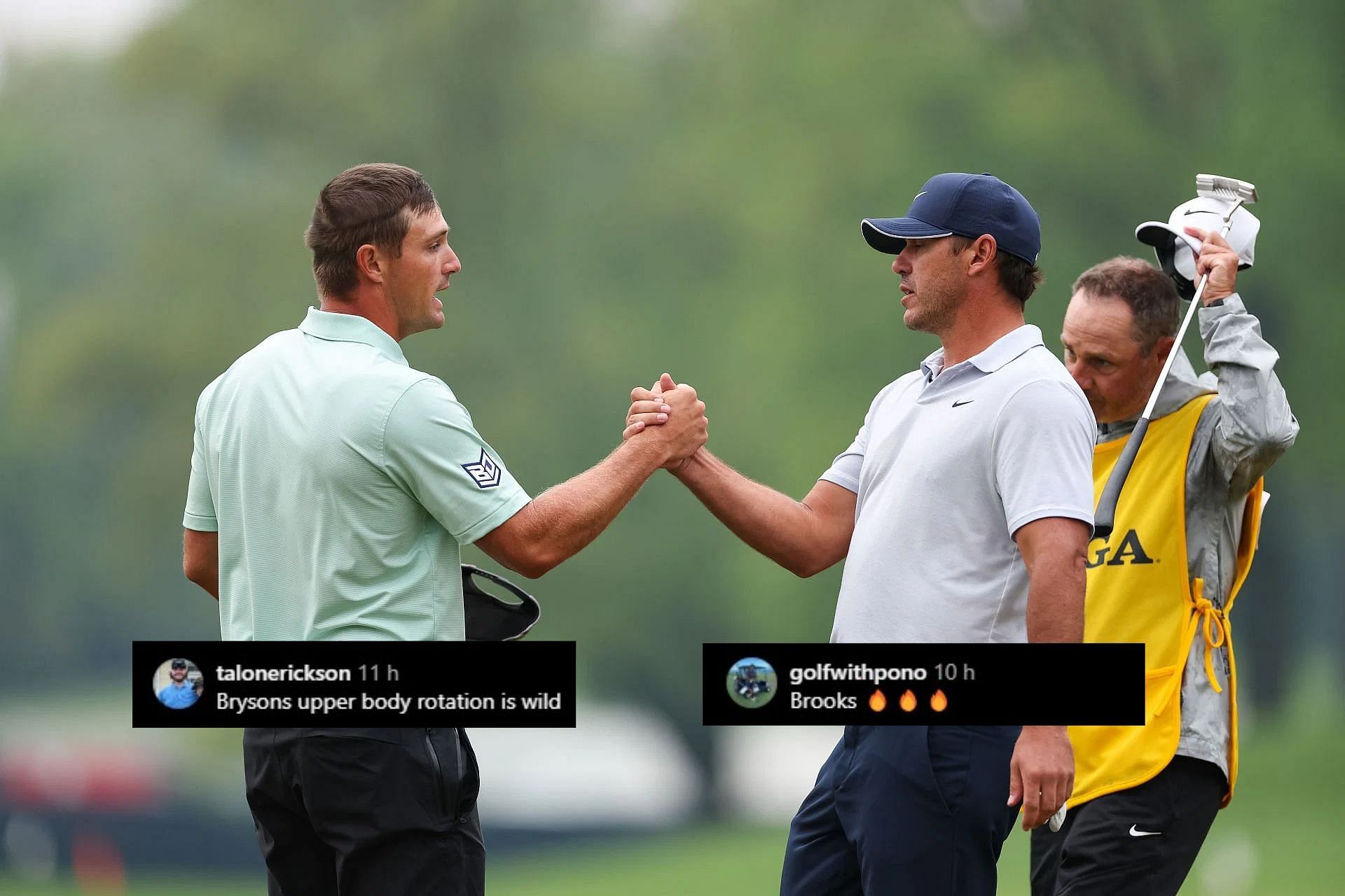 Bryson DeChambeau and Brooks Koepka (Image via Getty, https://www.instagram.com/p/DBO8kTXxhhP/).