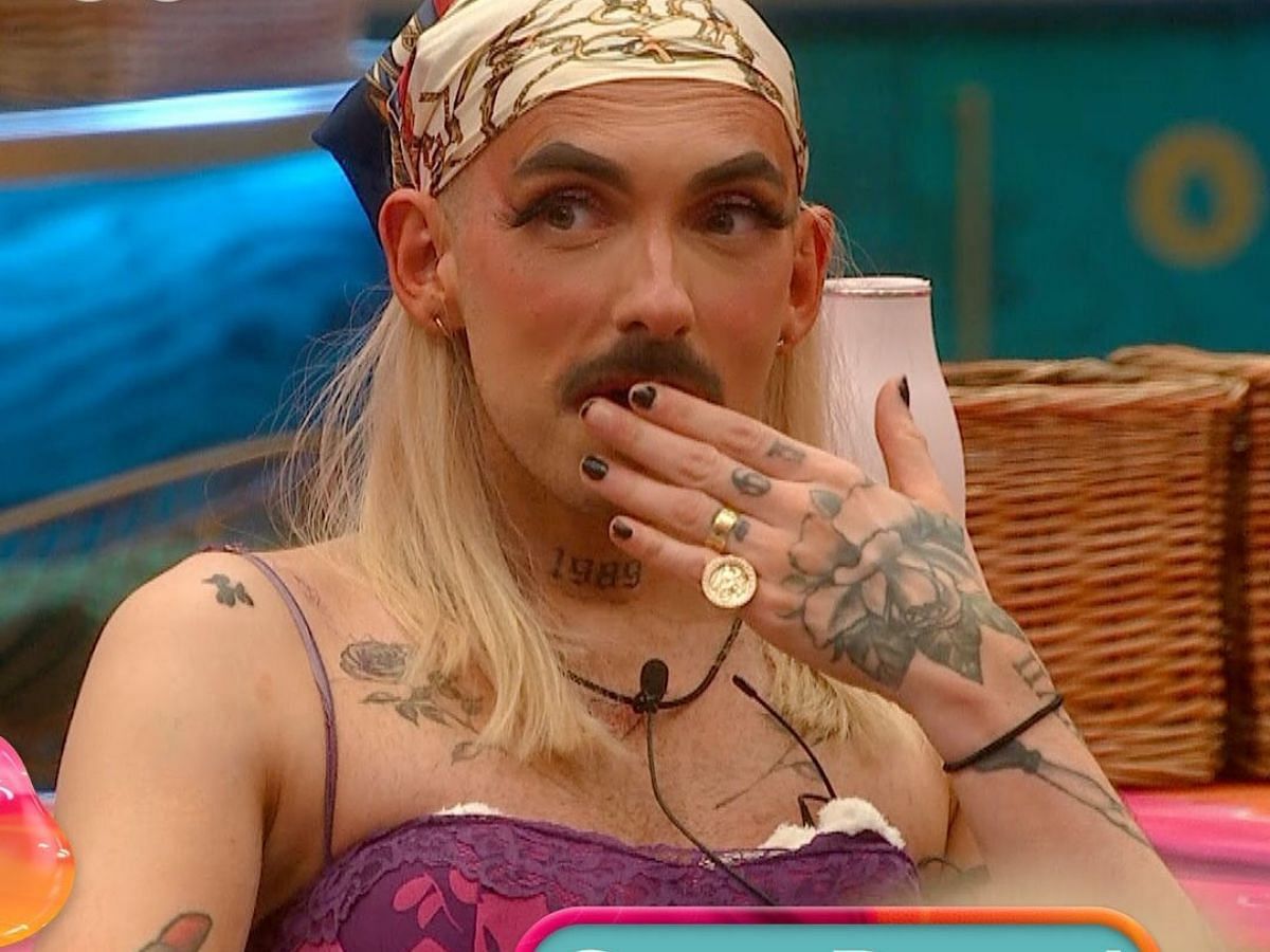 Dean in a drag outfit on BBUK (Image via Instagram/@bbuk)