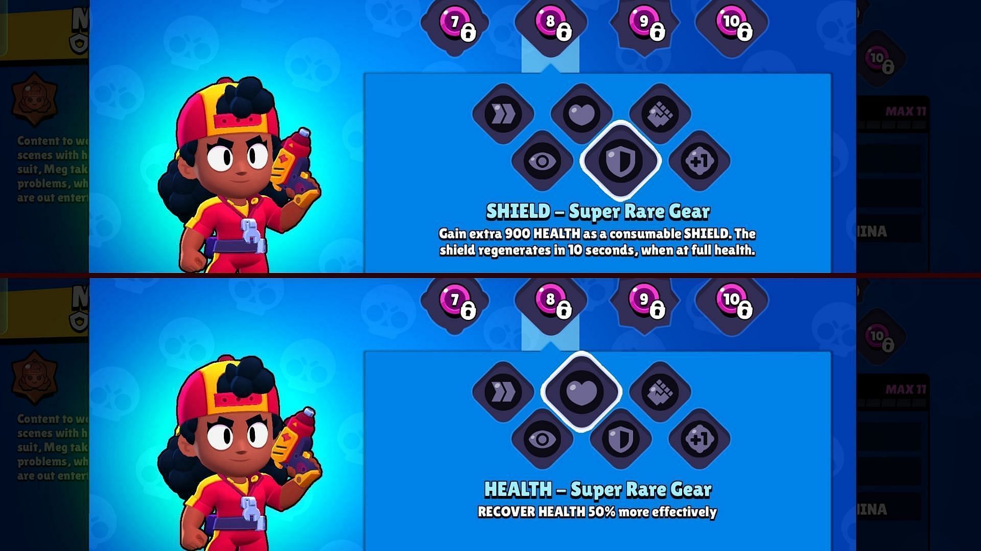 This additional shield can be a game changer in close combat, allowing Meg to stay alive longer in team fights or any important moments (Image via Supercell)