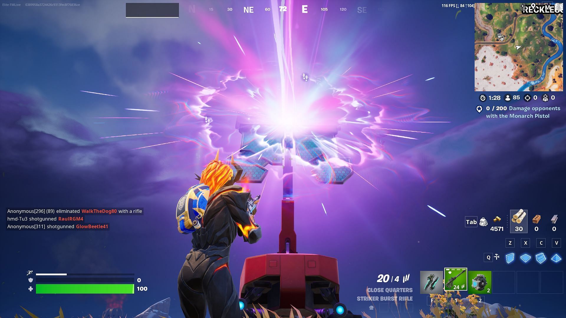 The last Rift Beacon doubles up and hits Doom with all its might (Image via Epic Games)