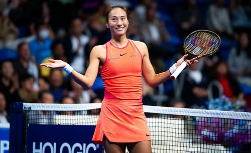 Zheng Qinwen at the Pan Pacific Open 2024. (Photo: Getty)