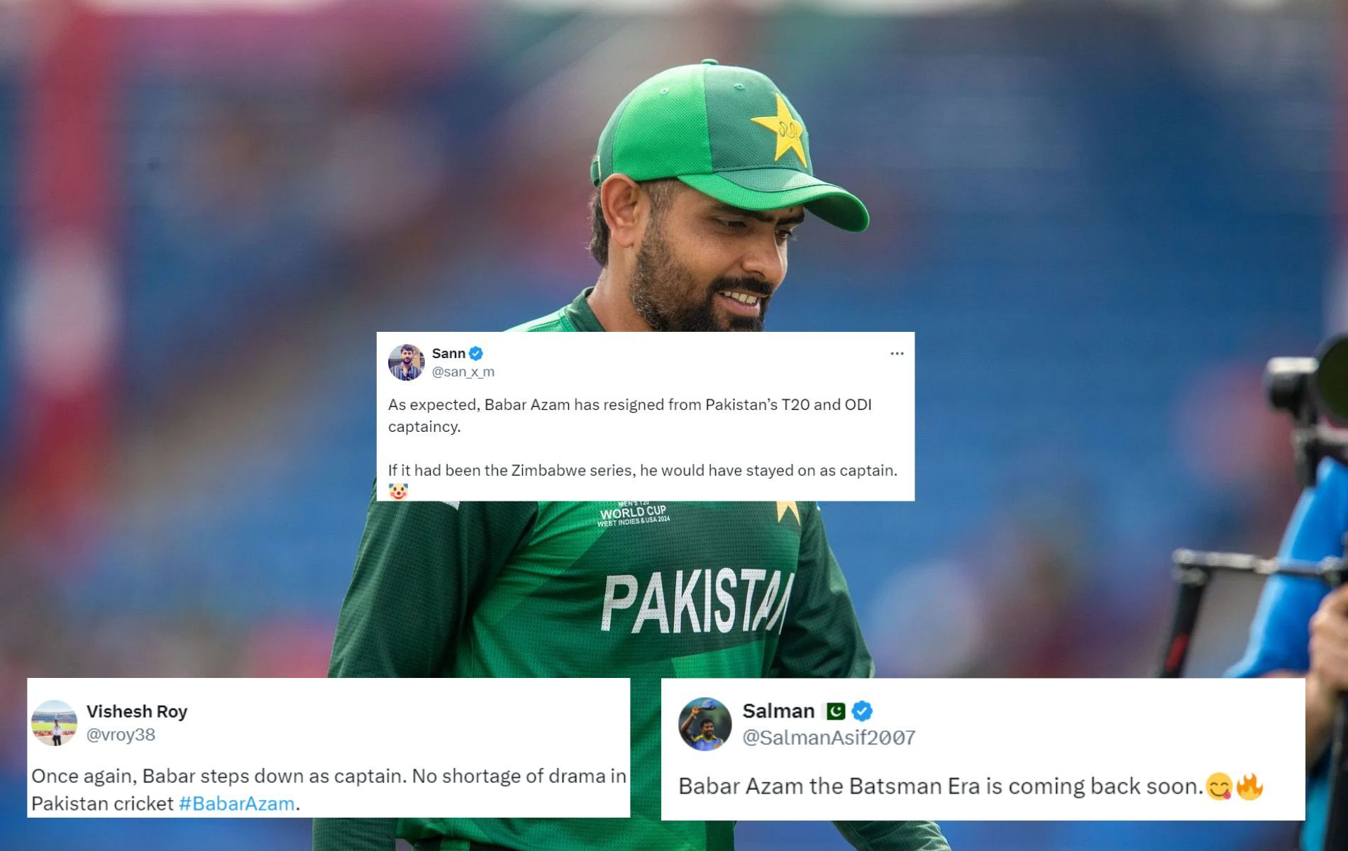 "No shortage of drama in Pakistan cricket" - Fans react to Babar Azam resigning as white-ball captain