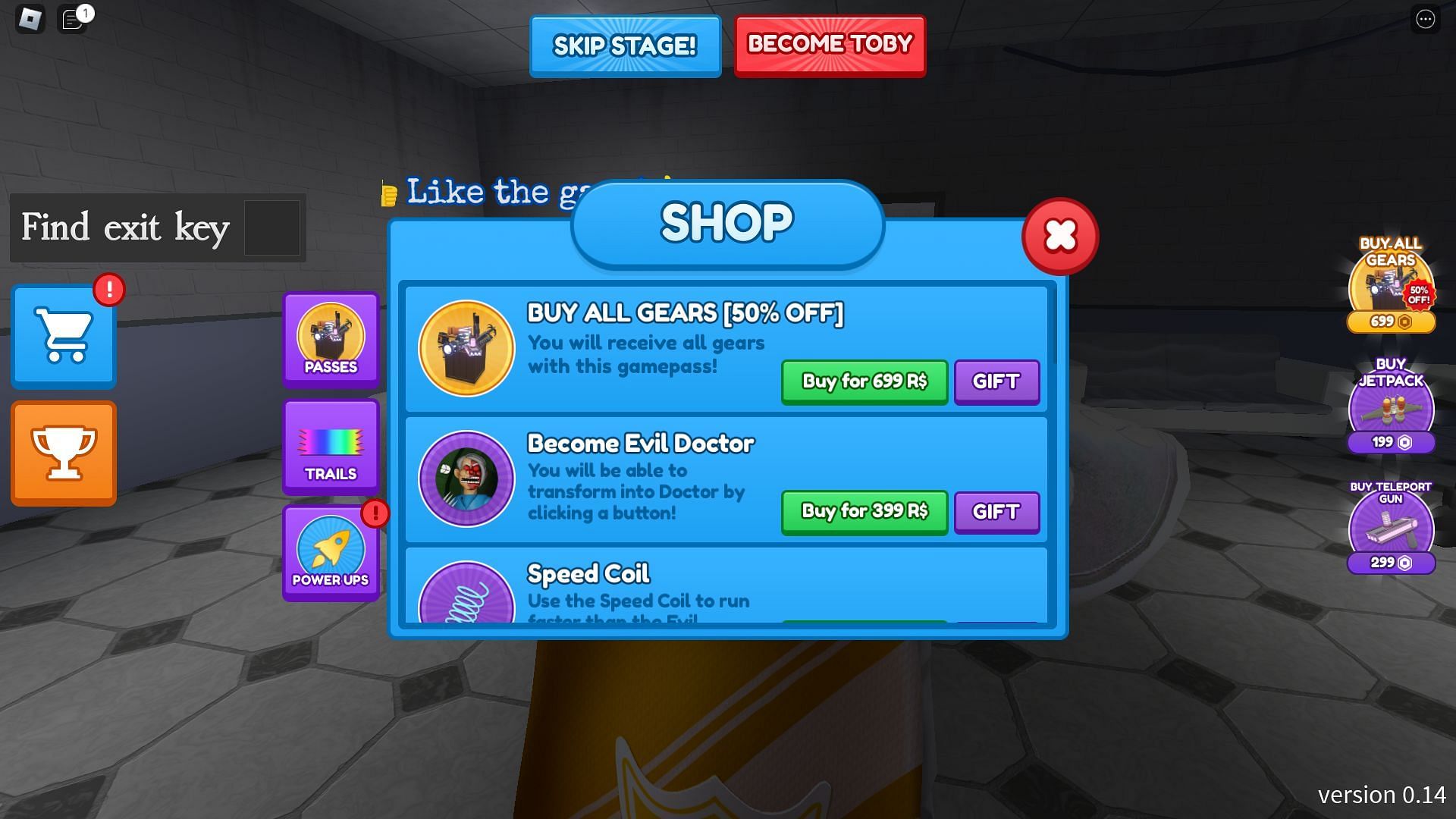 In-game shop (Image via Roblox)