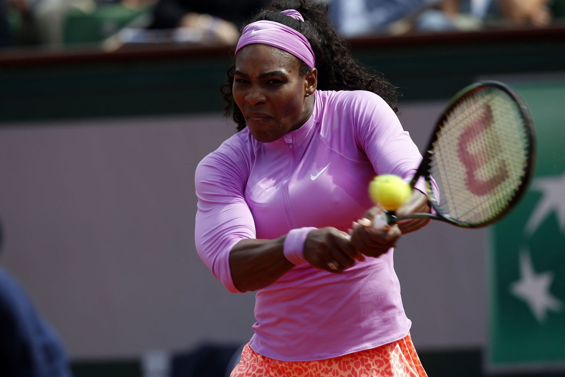 Serena Williams in action against Sloane Stephens at the 2015 French Open (Source: Getty)