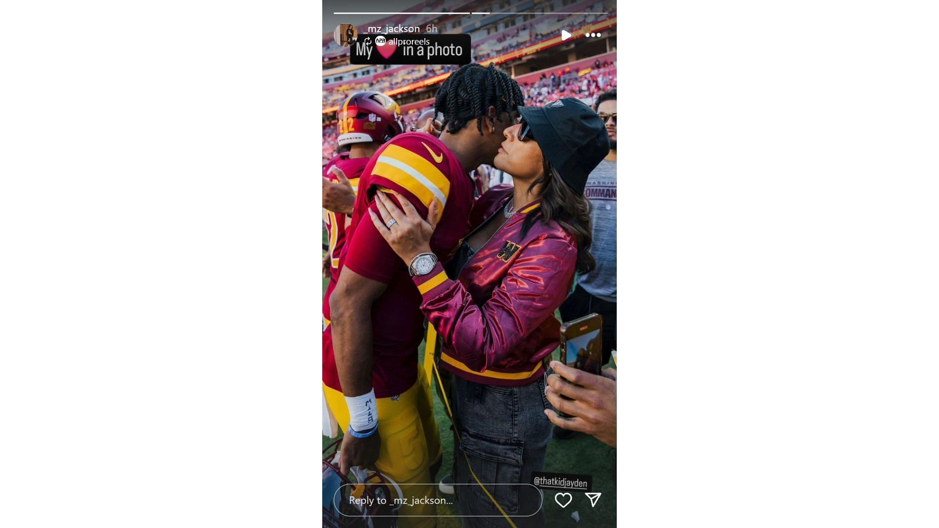 Jayden Daniels&#039;s mom Regina sends him some love after Week 8 injury update [Image credit: @_mz_jackson IG]