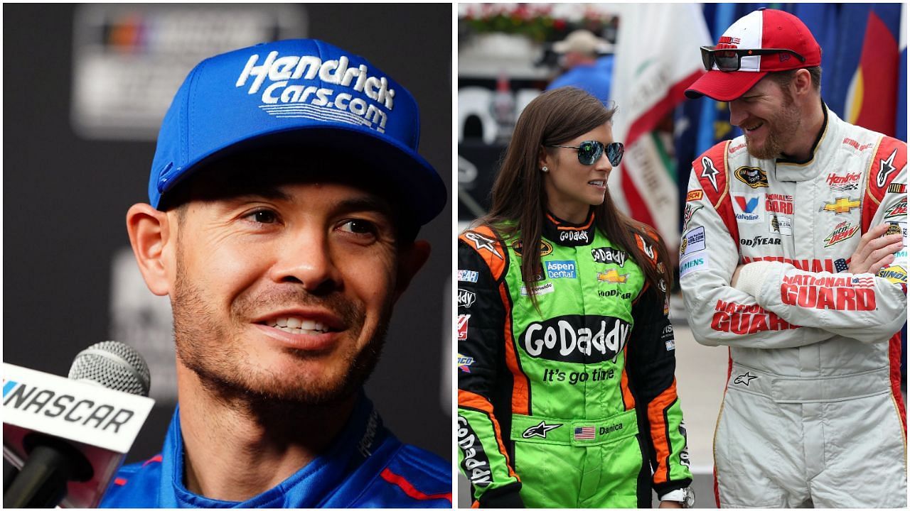 Kyle Larson revealed why he relates to Dale Earnhardt Jr. and Danica Patrick this year. ( Both images via Imagn )