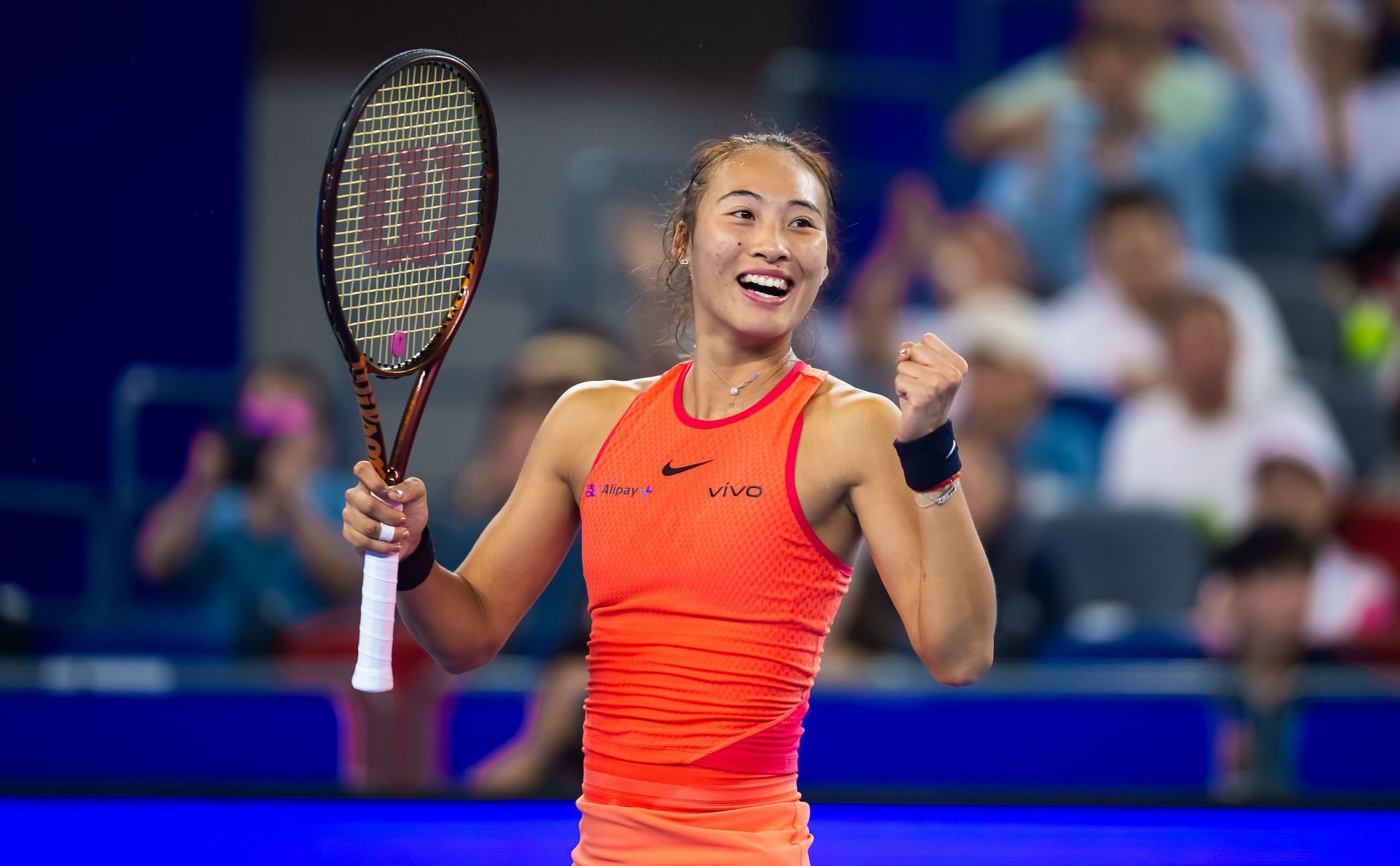 Zheng Qinwen at the Wuhan Open 2024. (Photo: Getty)