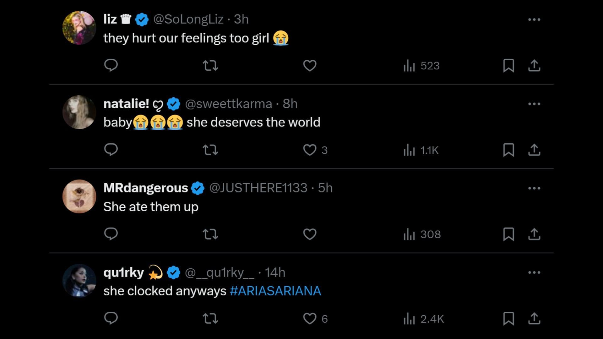 Social media users agreed with Grande (Image via X/@PopCrave)