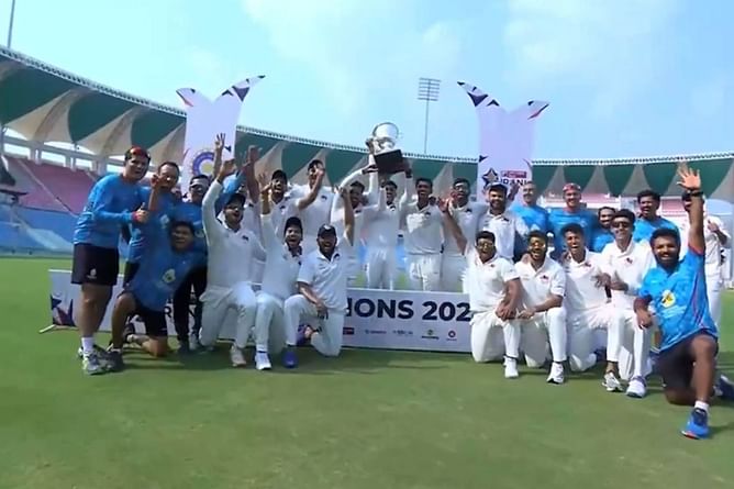 Mumbai defeat Rest of India on the basis of first-innings lead to clinch their first Irani Cup title in 27 years