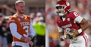 WATCH: Red River rivalry heats up with Quinn Ewers & Michael Hawkins' latest Dr. Pepper NIL commercial