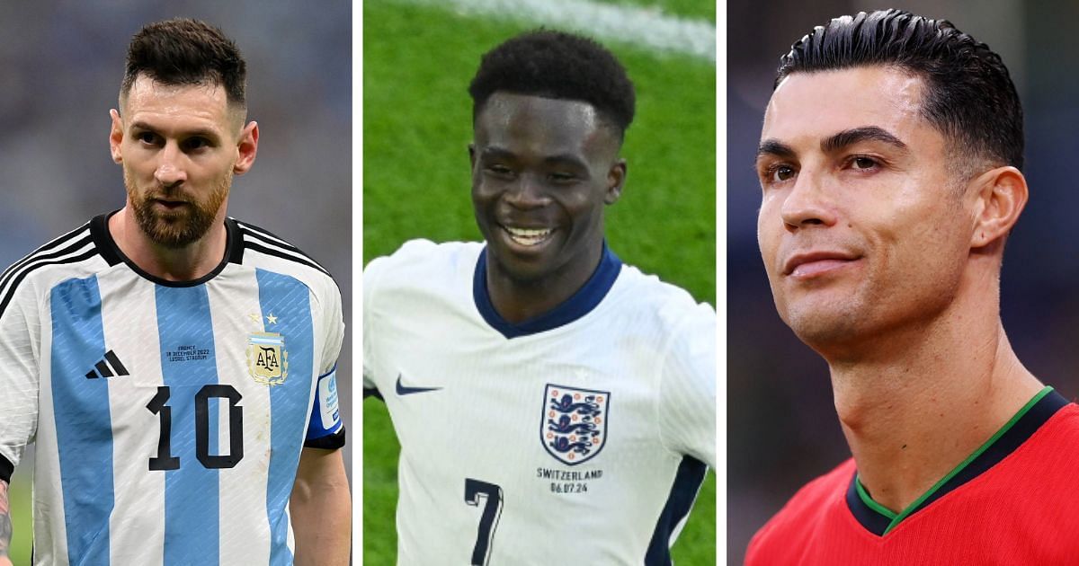 Lionel Messi, Bukayo Saka and Cristiano Ronaldo