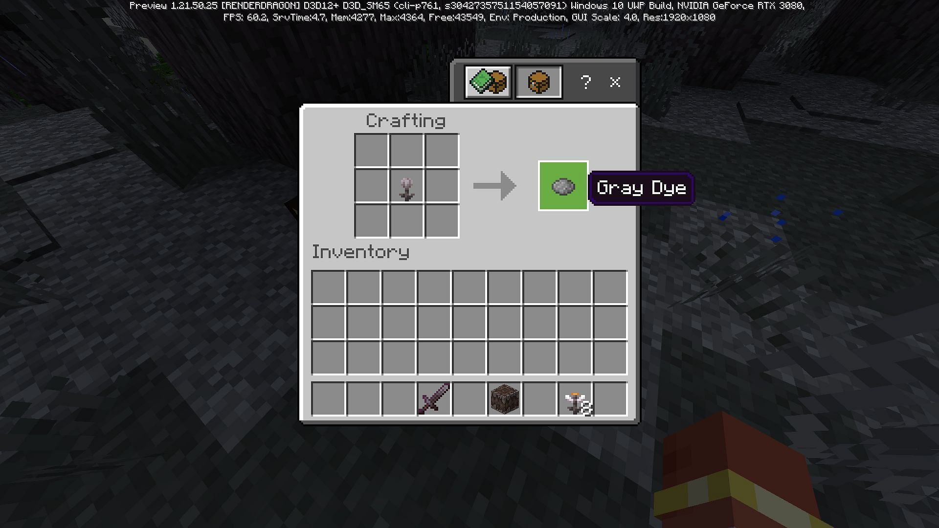 You can use the closed eyeblossoms in Minecraft to craft gray dye quite easily (Image via Mojang Studios)