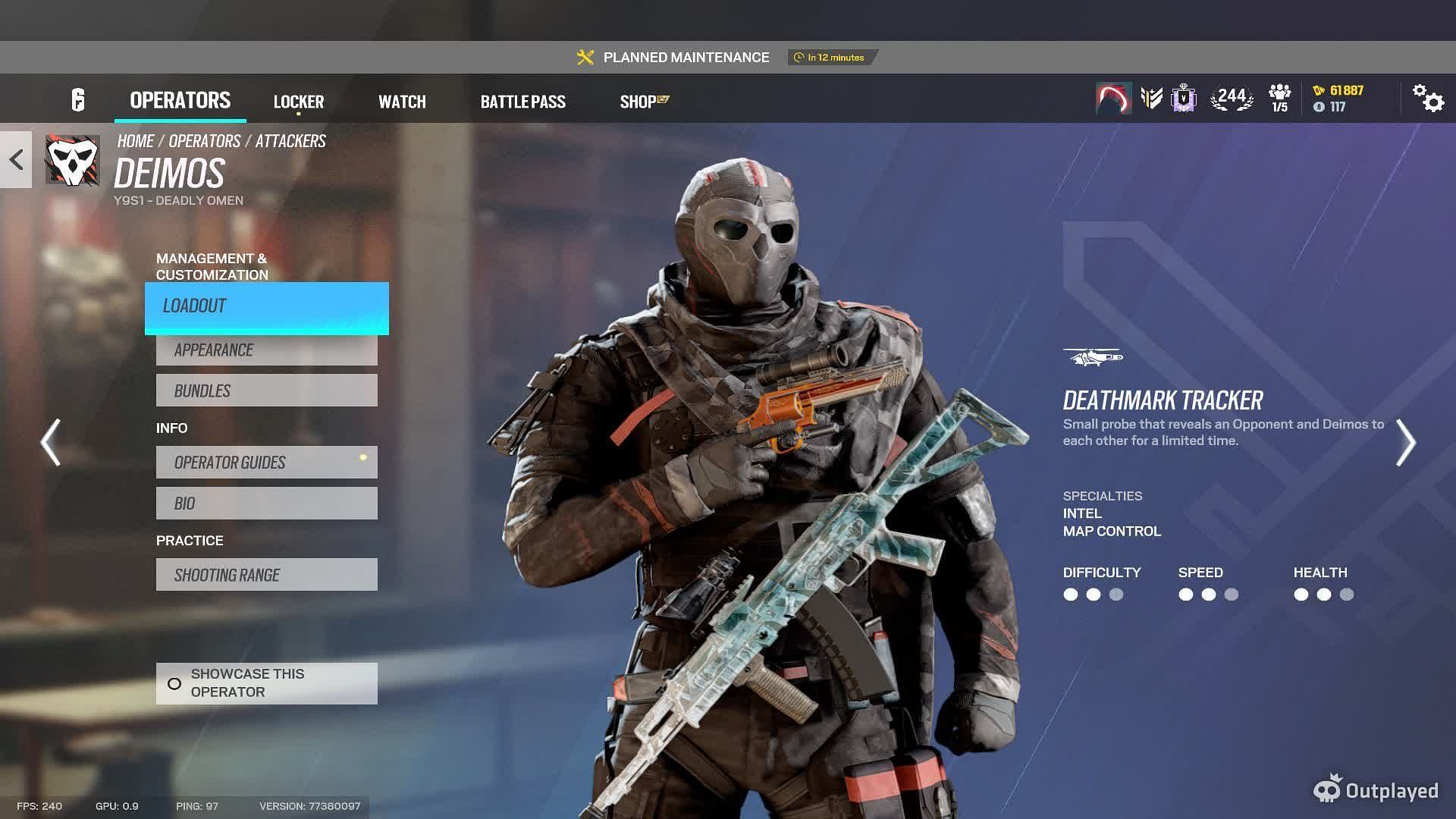 Deimos loadout in Rainbow Six Siege is streamlined to hunt roamers (Image via Ubisoft)