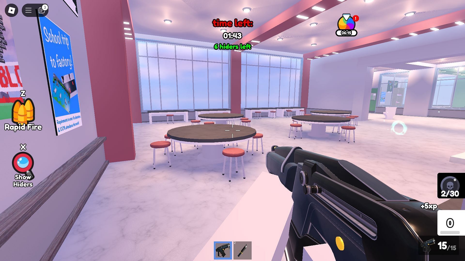 Hunting down Hiders as a Seeker (Image via Roblox)