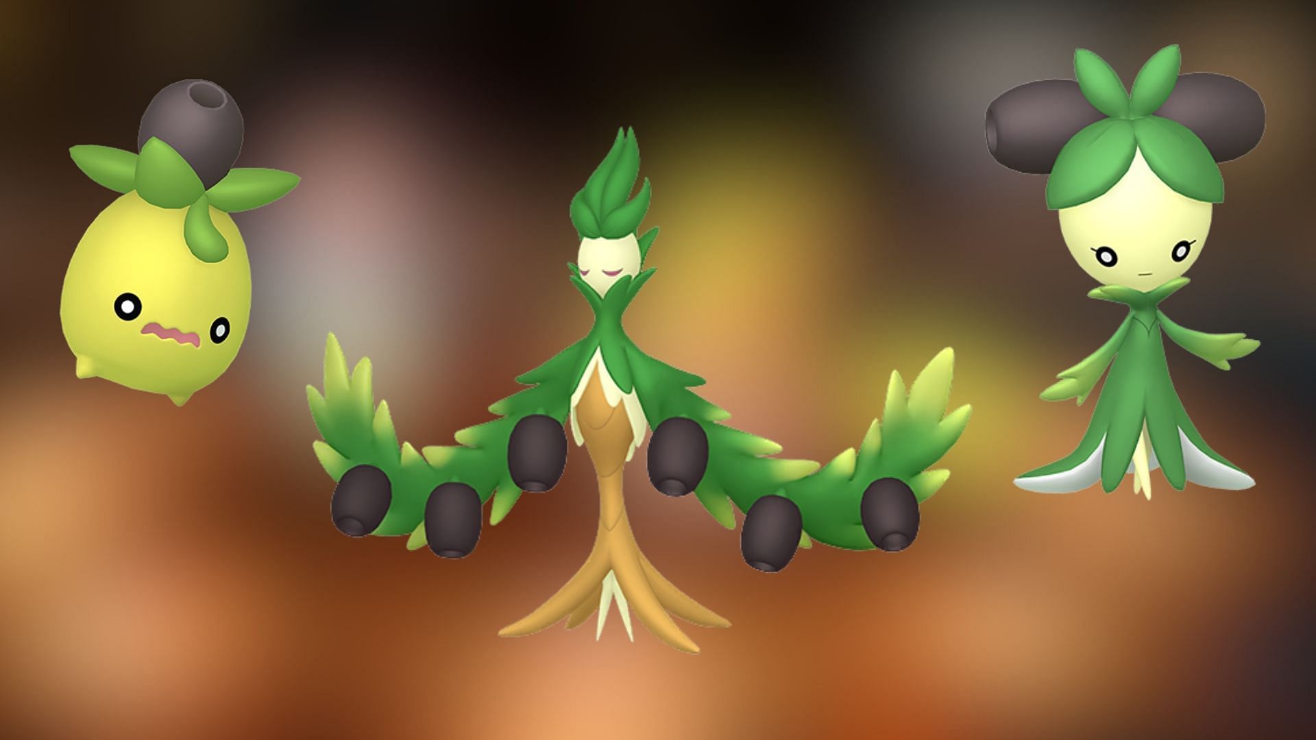 Shiny Arboliva, Shiny Dolliv, and Shiny Smoliv (Image via The Pokemon Company)