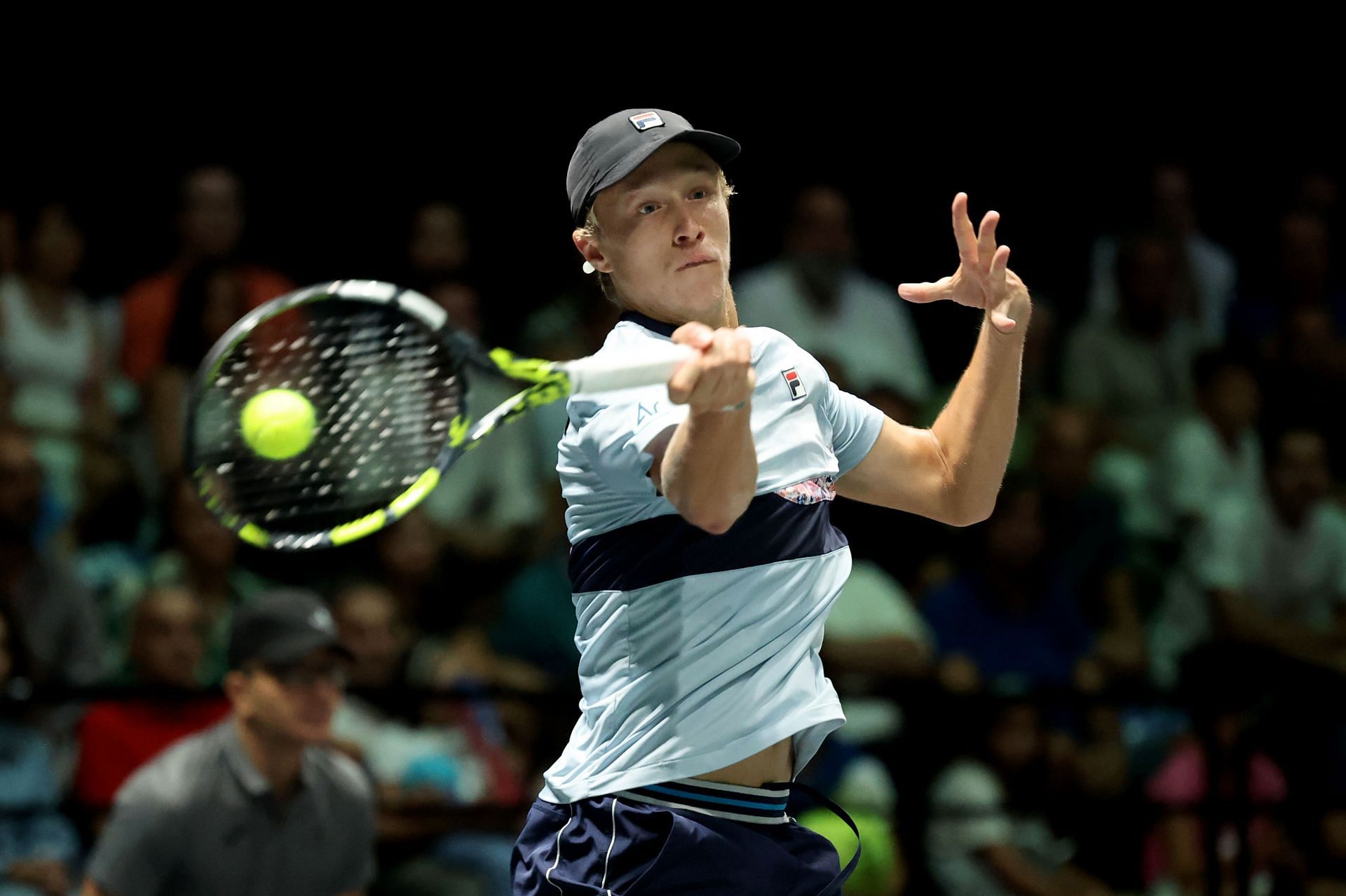 Borg in action for Sweden at the 2023 Davis Cup Finals (Picture: Getty)