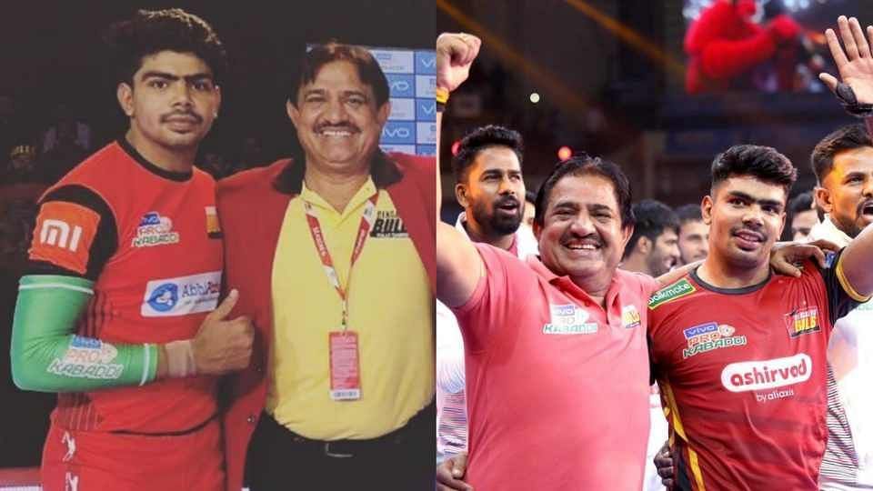 Pawan Sehrawat with coach Randhir Singh Sehrawat (Image: Instagram/pawan_sehrawat)