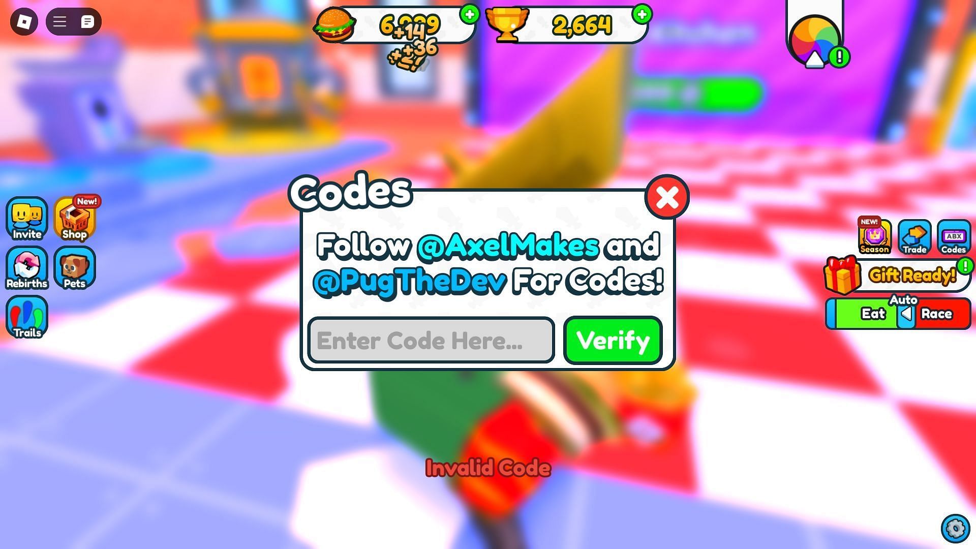 Avoid typos while entering codes (Image via Roblox)