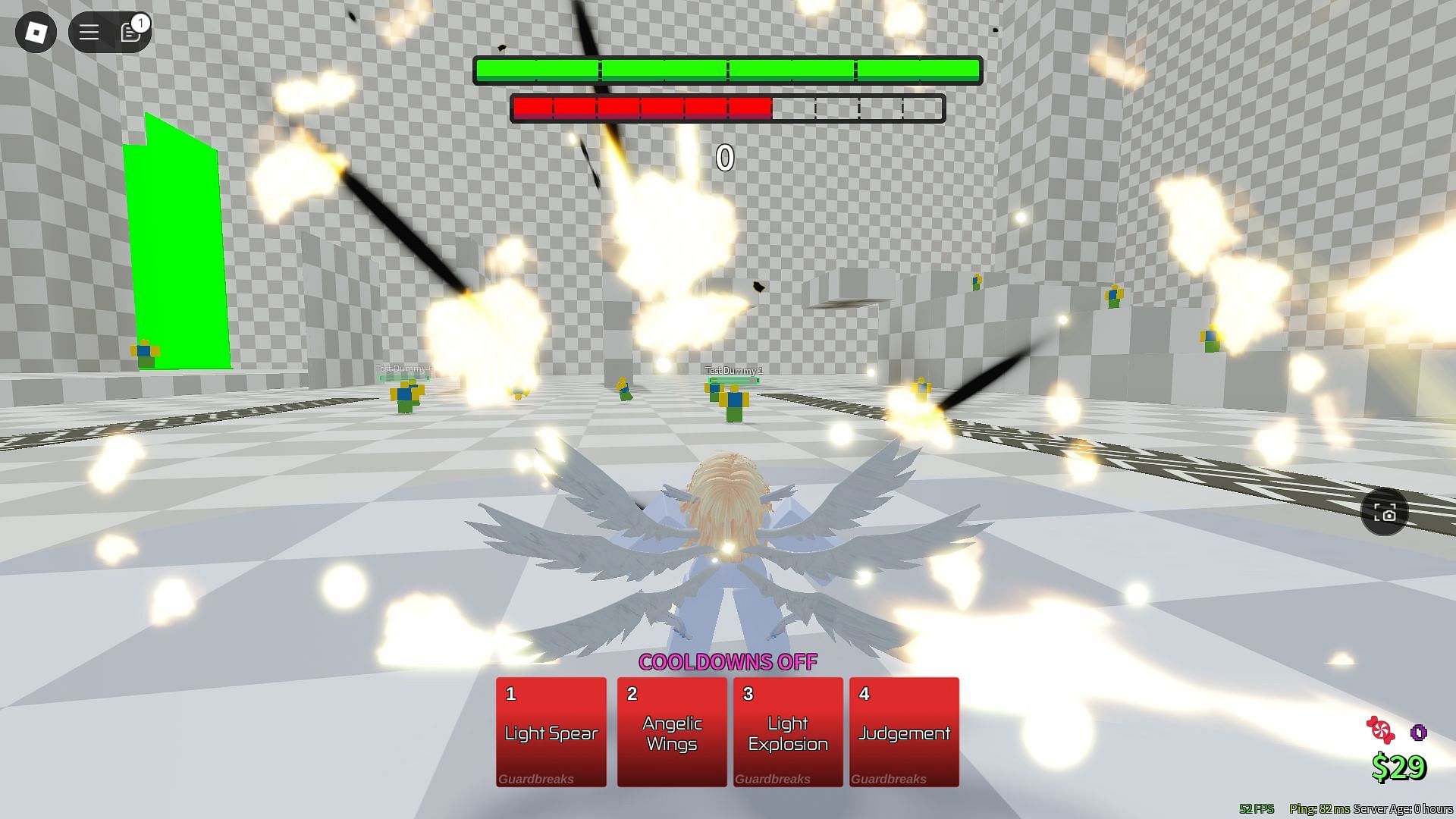 Using Light Explosion in Akira Fudo's Awakened Form (Image via Roblox)