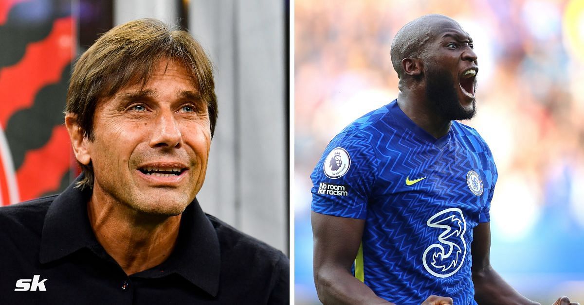 Former Chelsea boss Antonio Conte (left) and Romelu Lukaku