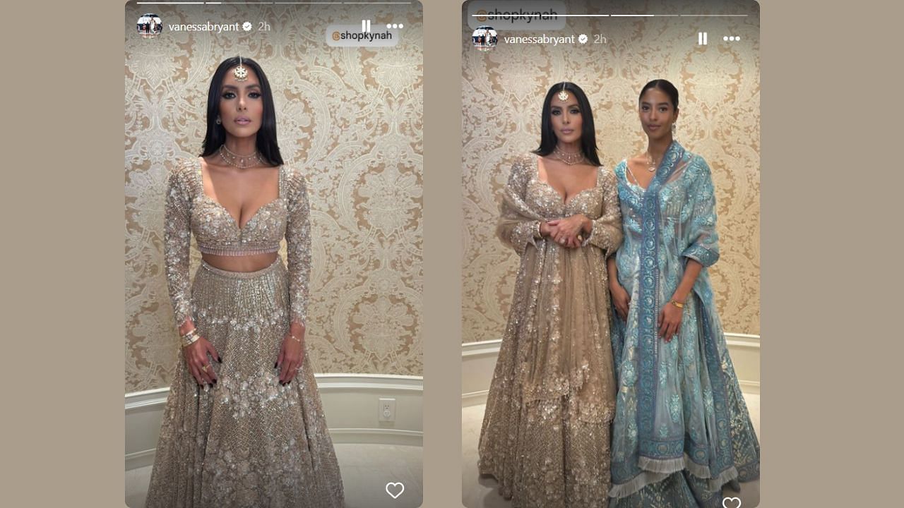 Kobe Bryant's wife shows off Indian dress on IG story. (Credits: @vanessabryant/Instagram)