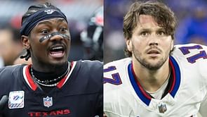 Stefon Diggs seemingly gives side-eye to Josh Allen after ex-teammates hug it out post Texans-Bills clash
