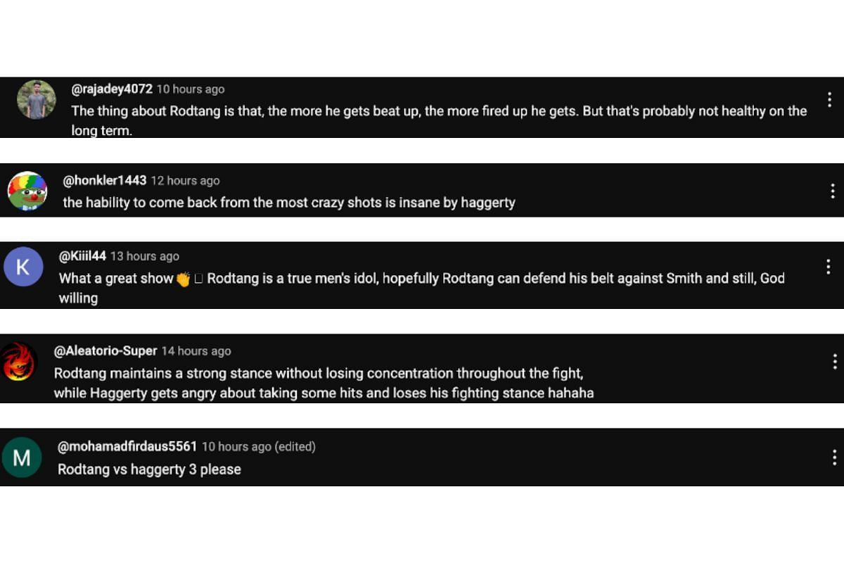 Screenshot of fans&#039; comments