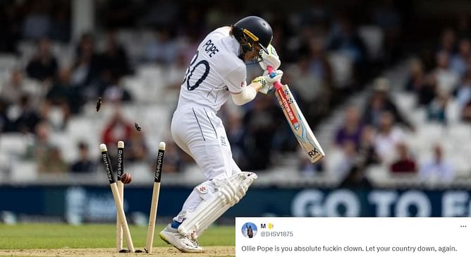 "Clown" - Fans react after Ollie Pope falls cheaply again in PAK vs ENG Test series
