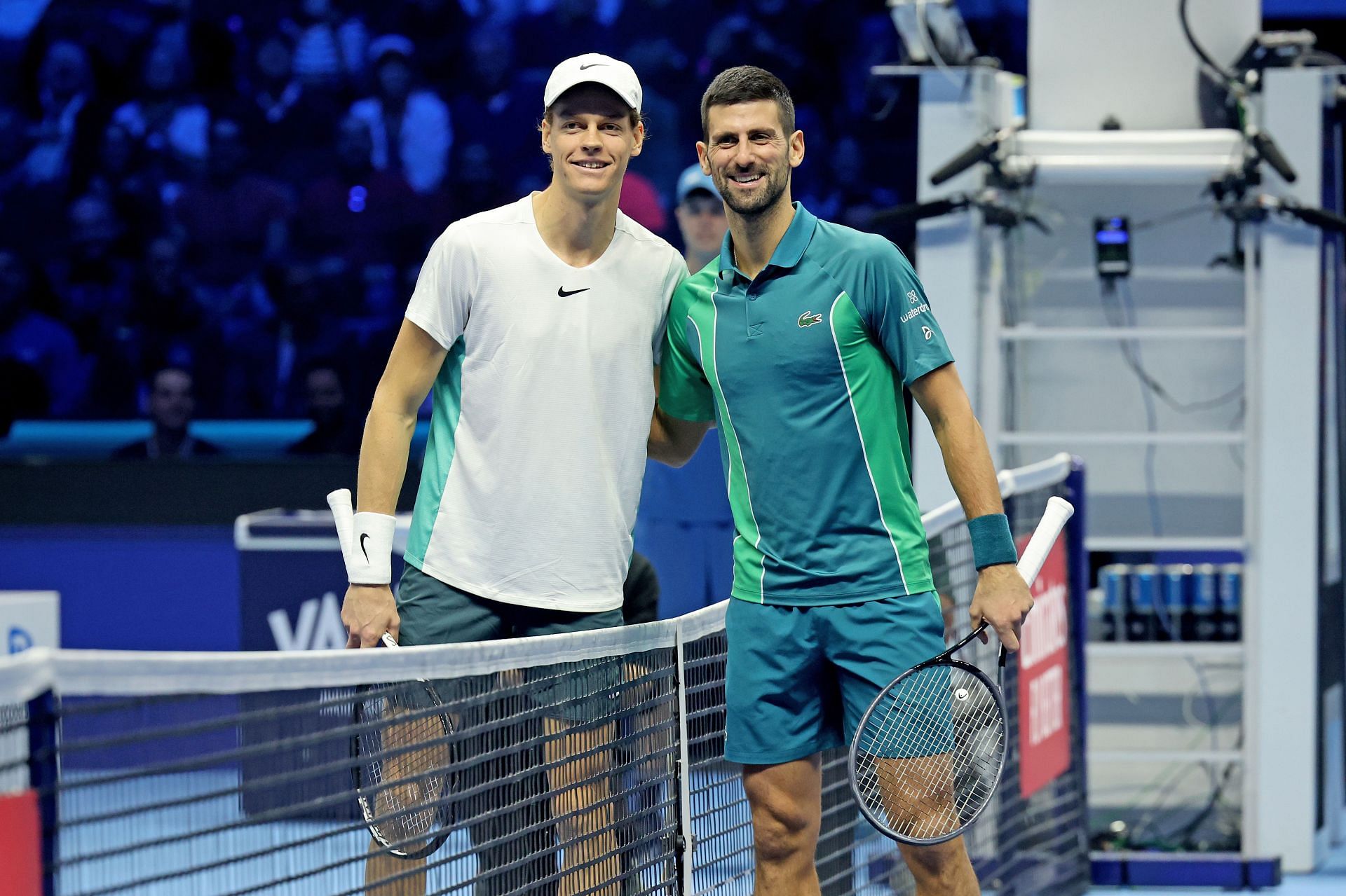 Jannik Sinner and Novak Djokovic at the Nitto ATP Finals (Image source: Getty)