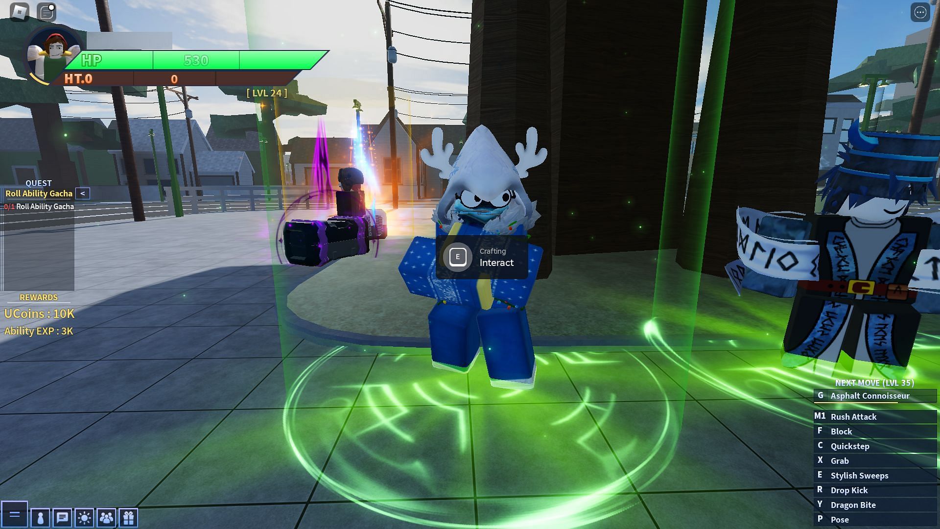 Crafting NPC in the hub area (Image via Roblox)