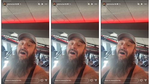 Strowman shares video from the gym at the promotion's headquarters on Instagram.