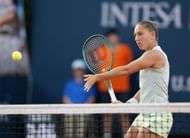 Parry plays a volley in the 35th Palermo Ladies Open WTA 250 (Source: Getty)