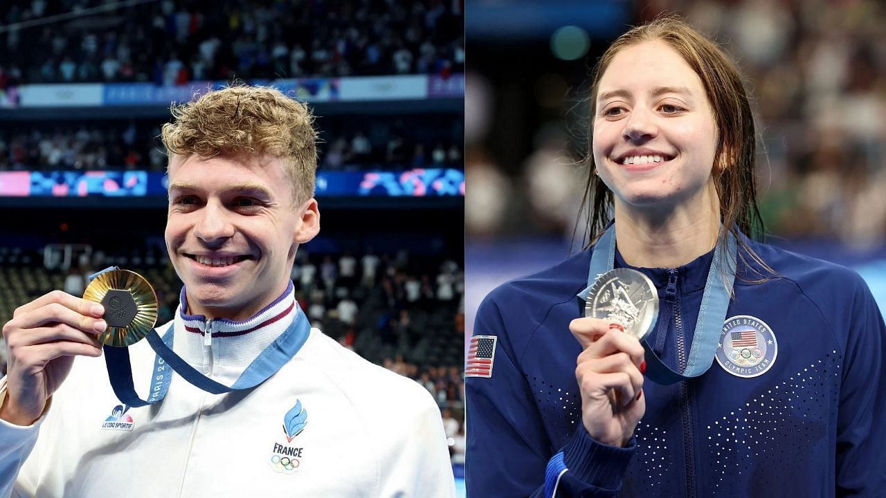 Leon Marchand and Kate Douglass (Images via: Both Getty)