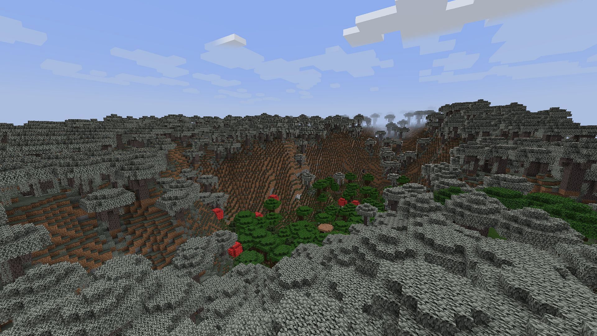 The vast expanse of the biome makes this rank among the best Minecraft Pale Garden seeds (Image via Mojang Studios)