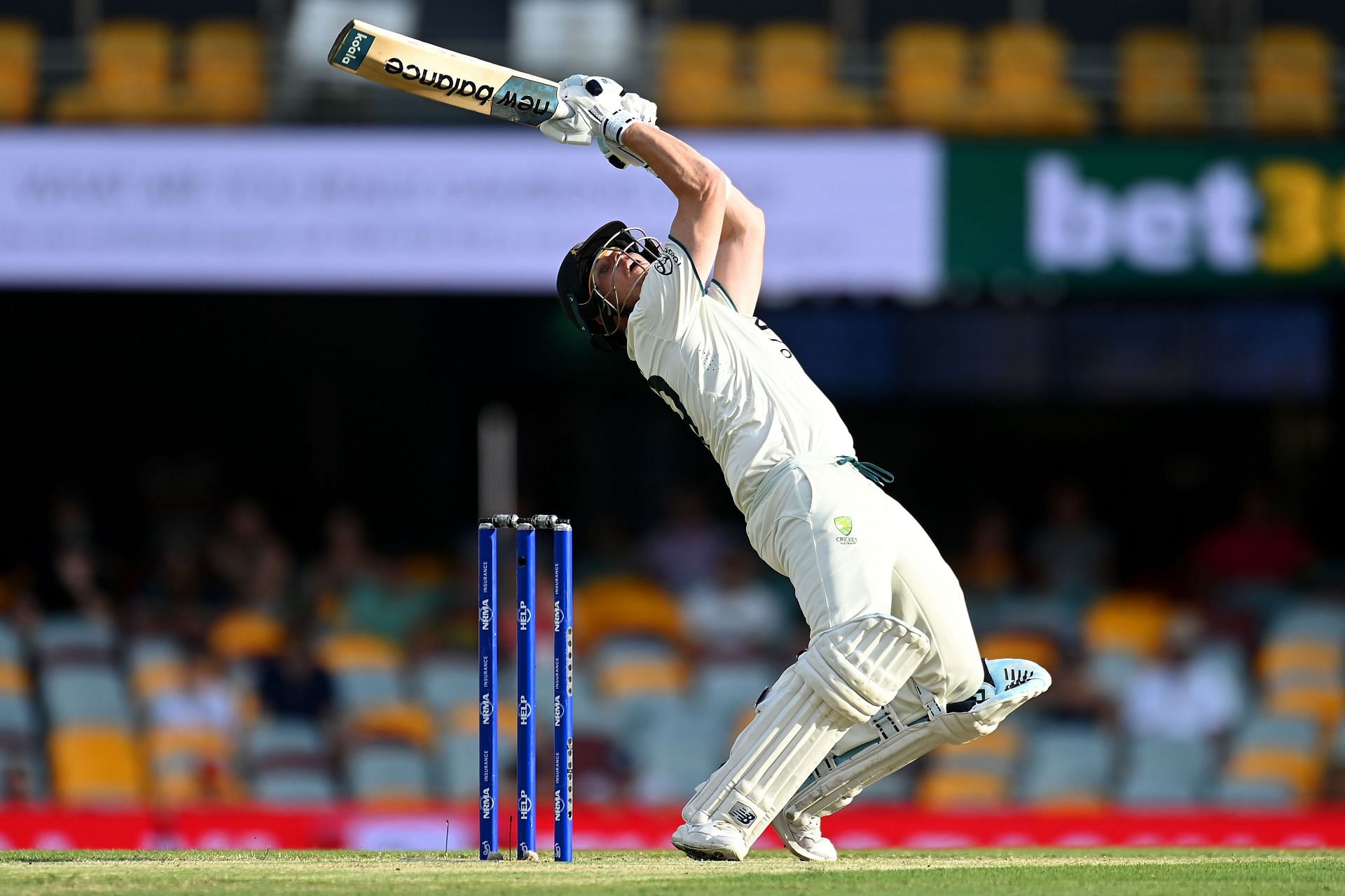 Steve Smith of Australia bats during day four of the Second Test match in the series between Australia and West Indies at The Gabba on January 28, 2024 in Brisbane, Australia.