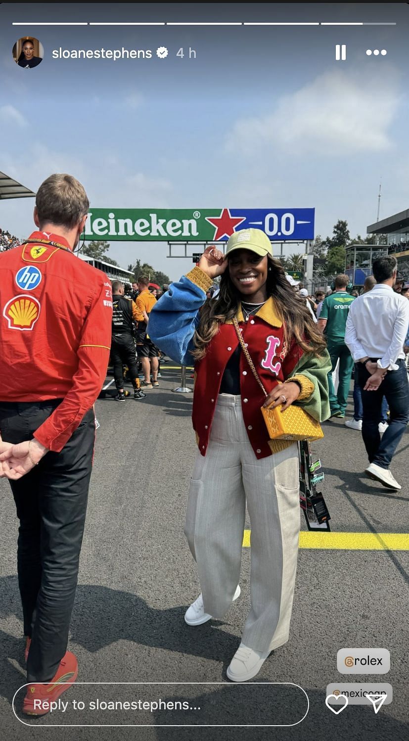 Stephens flaunting her look at the Mexico City Grand Prix (Source: Instagram/Sloane Stephens)