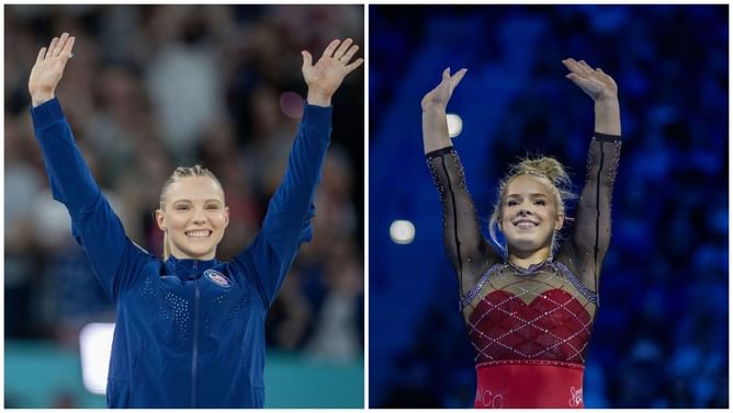 WATCH: Jade Carey and Joscelyn Roberson joke about not 'dropping out' of college despite hectic schedule during Gold Over America Tour