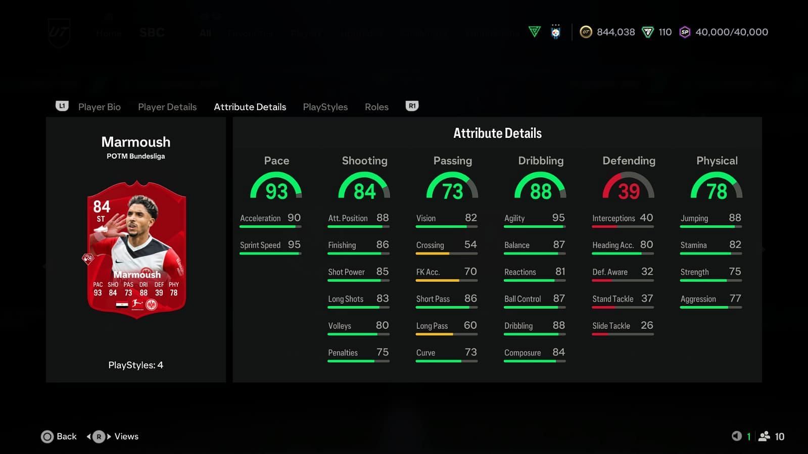 The card has amazing stats (Image via EA Sports)