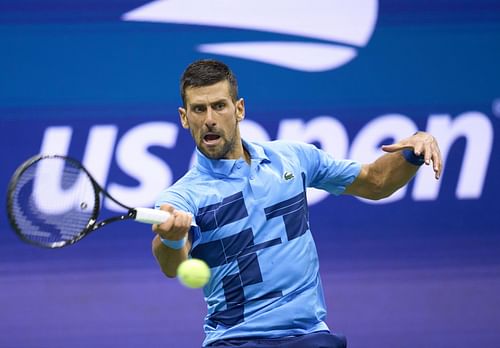 Novak Djokovic in action at the 2024 US Open (Picture: Getty)