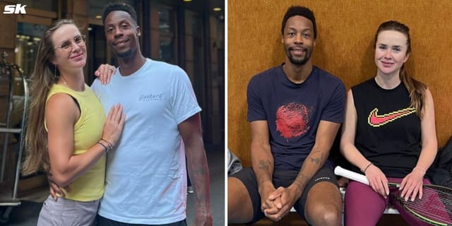 Elina Svitolina delightedly reacts to husband Gael Monfils' basketball-like  smash as she cheers him on from afar during his Vienna campaign