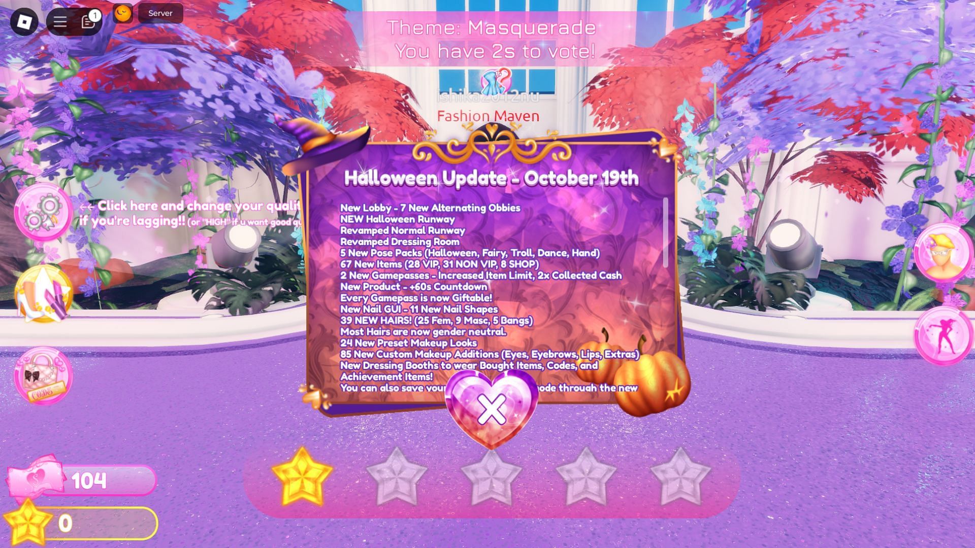 The new Halloween update in Dress to Impress (Image via Roblox)