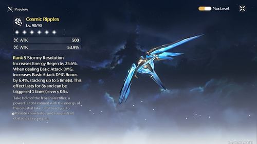 Cosmic Ripples stats (Image via Kuro Games)