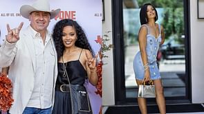 IN PICS: Steve Sarkisian's wife Loreal Sarkisian shows off Gucci purse as she says "bye-bye" to denim dresses