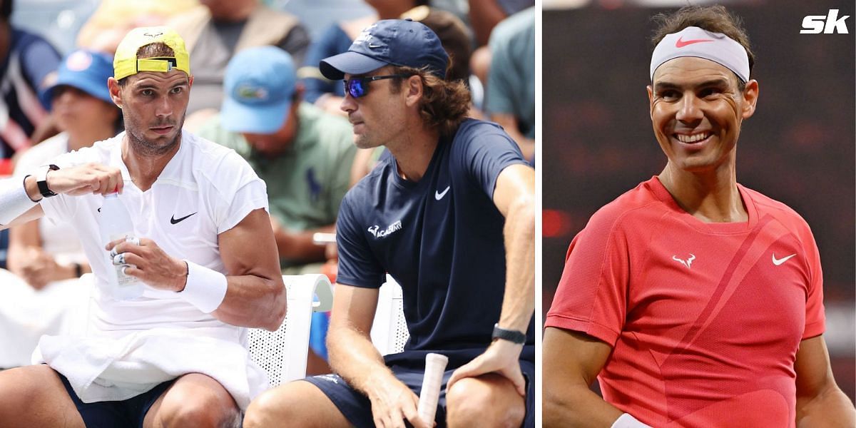 Rafael Nadal con su entrenador Carlos Moya [Fuente de la imagen: Getty Images]