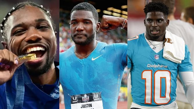 "Tyreek Hill talks that talk"- Justin Gatlin and Rodney Green weigh in on reported face-off between Noah Lyles with Miami Dolphins star